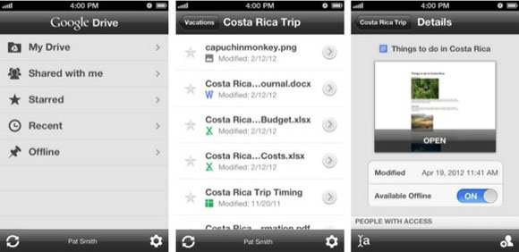 Google Drive e Google Chrome per iPad e iPhone Gratis su AppStore