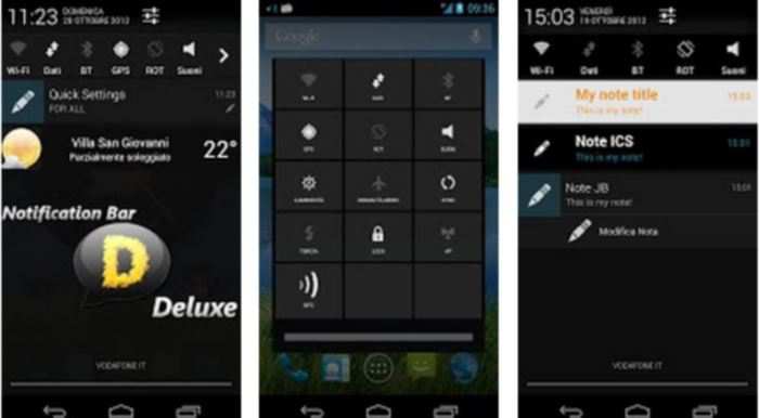 Notification Bar Deluxe: scorciatoie veloci in stile Quick Settings su tutti gli android