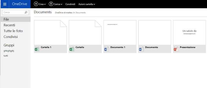 onedrive documenti