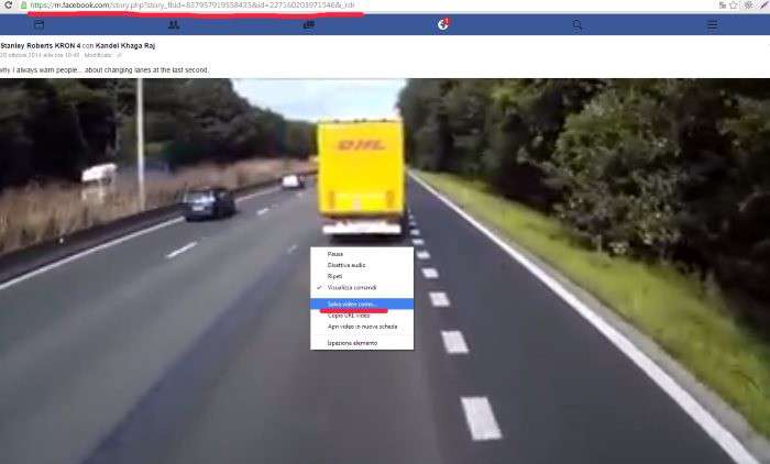 procedura salvare video facebook