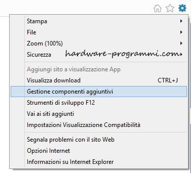 rimuovere toolbar internet explorer