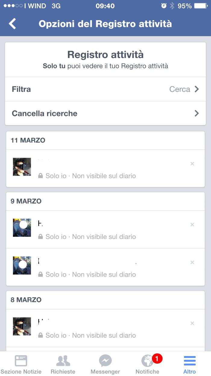 eliminare ricerche facebook 4