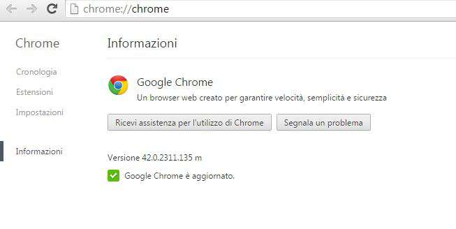 google chrome aggiornamenti