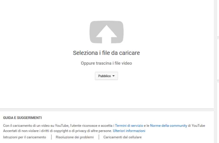 caricare video su youtube