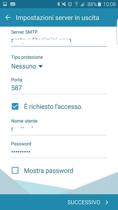 impostazioni server uscita