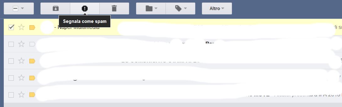 bloccare messaggi gmail spam