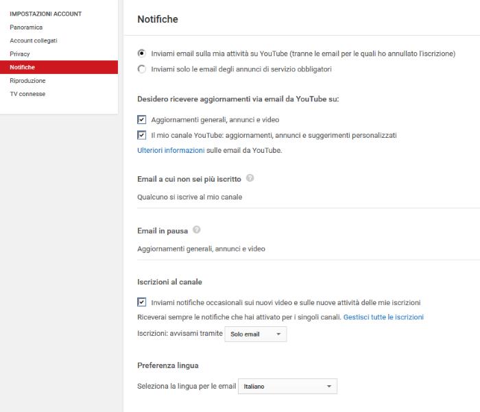 disattivare-email-youtube
