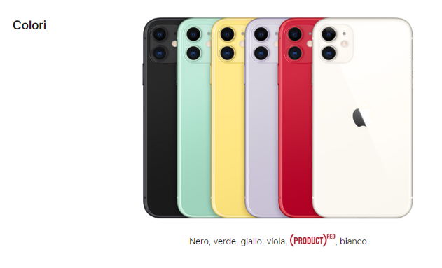 iphone 11 colori